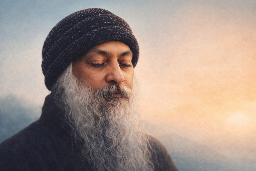 Osho in meditation symbolizing awareness and intentional living
